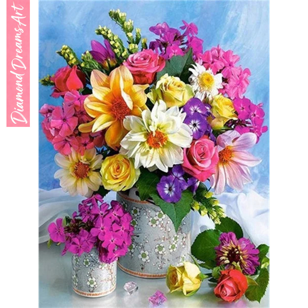 Full Diamond Mosaic Flower 5D  - Resin Craft Kit 评论和价格