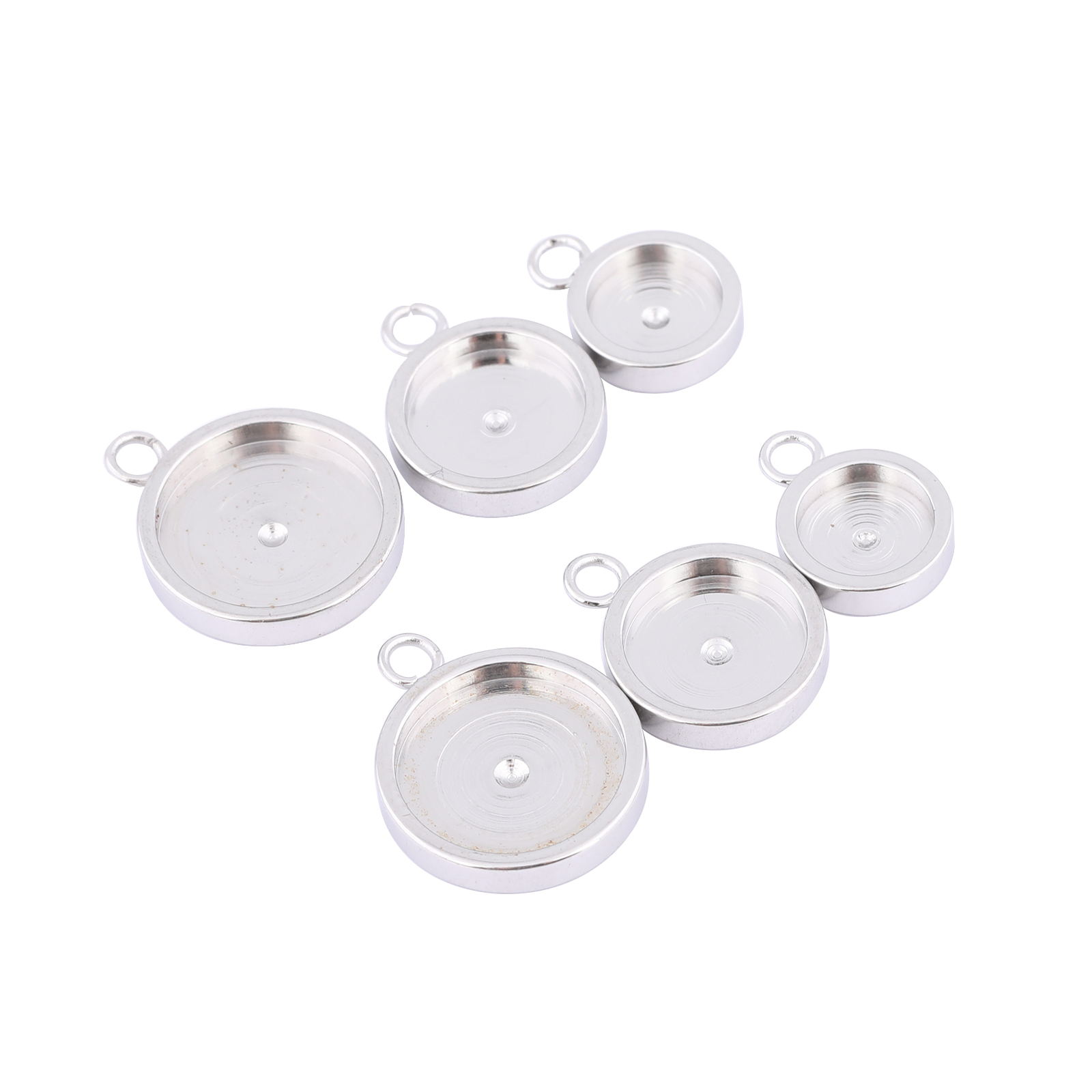 20pcs Stainless Steel 6mm 8mm  - Bezels Set Pendant 评论和价格