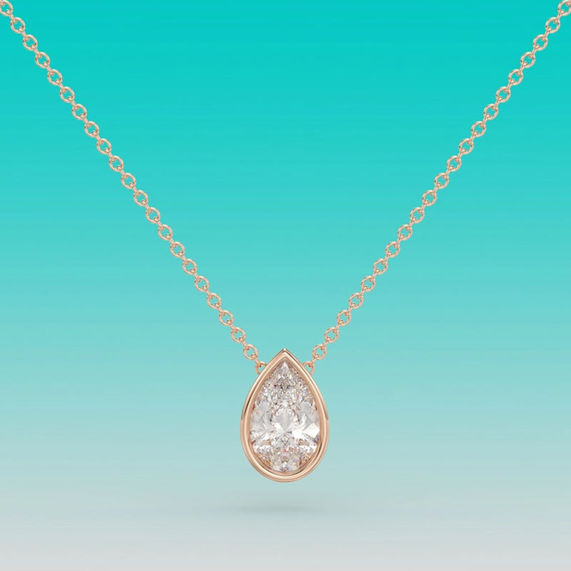 1‑4CT Pear Cut Bezel Set Moiss - Bezels Set Pendant 评论和价格