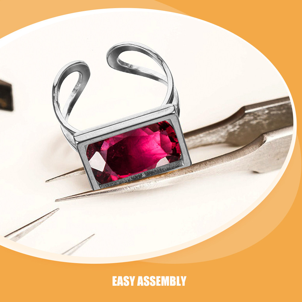 4Pcs Square Bezel Ring Base DI - Resin Crafts 评论和价格