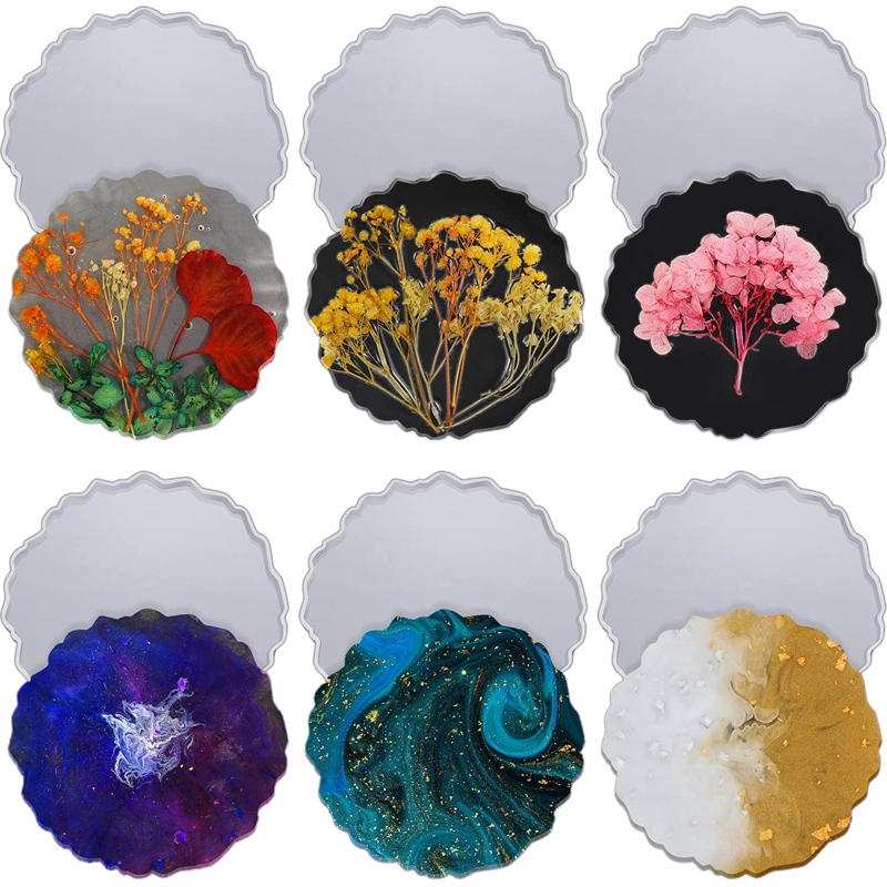 6 Pieces Resin Coaster Mold La - Geode Mold Silicone 评论和价格