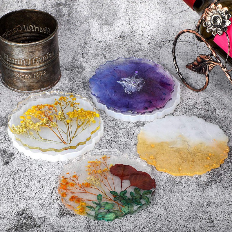 6 Pieces Resin Coaster Mold La - Geode Mold Silicone 评论和价格