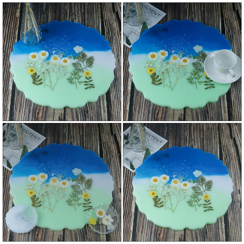 2Pcs Premium Silicone Crystal  - Serving Tray Mold 评论和价格