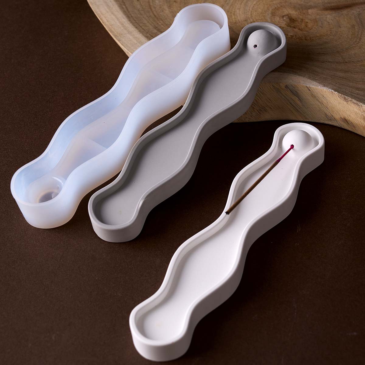 Wave Long Incense Insert Tray  - Serving Tray Mold 评论和价格