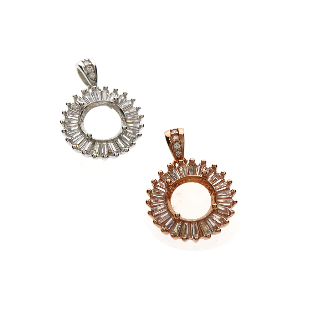 4-12MM Round Bezel Rose Gold S - Bezels Set Pendant 评论和价格