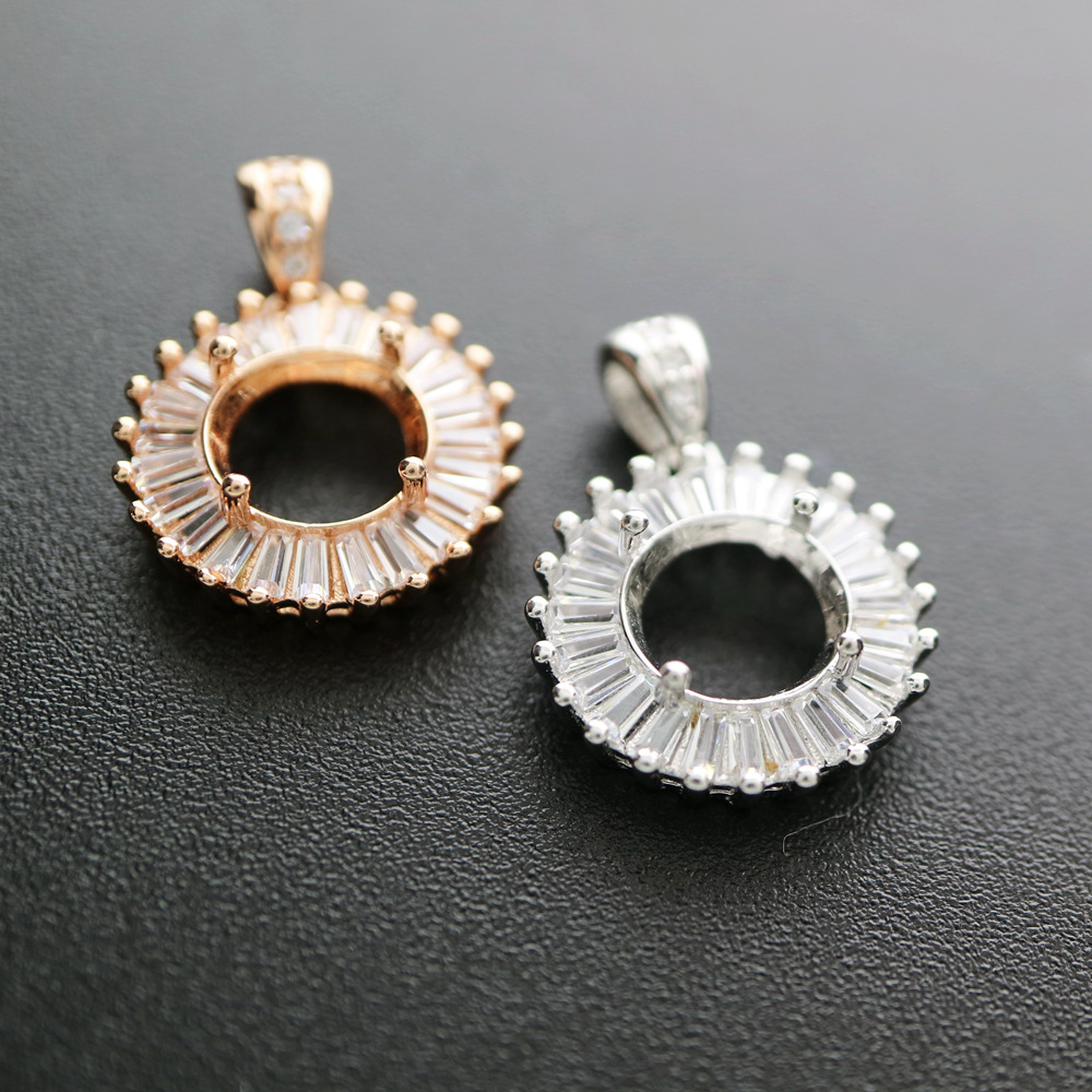 4-12MM Round Bezel Rose Gold S - Bezels Set Pendant 评论和价格